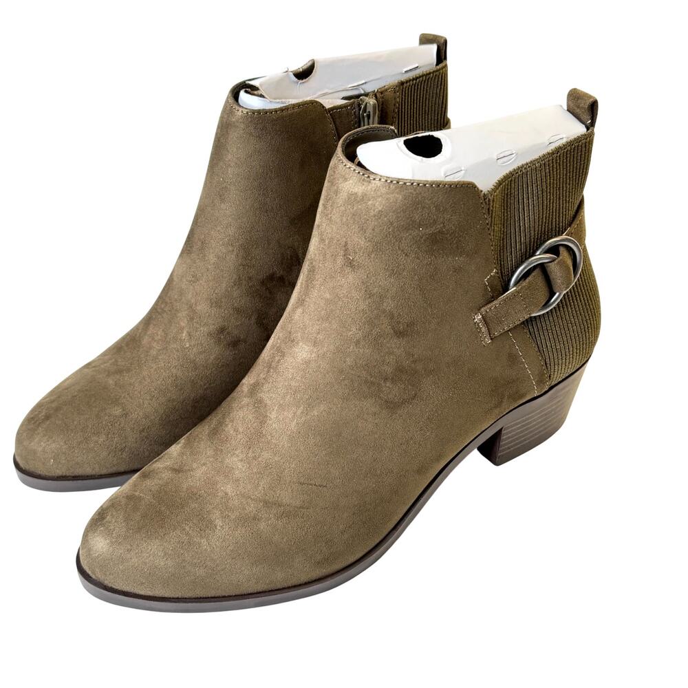 Market & Spruce Khaki Ankle Booties